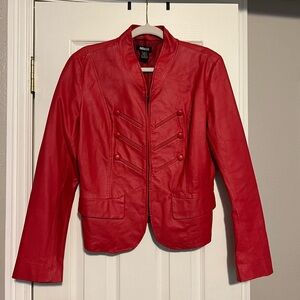 Red leather jacket (perfect for valentines)❤️